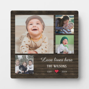 Rustikales Stallholz 5 Fotos Collage Custom Liebe Fotoplatte