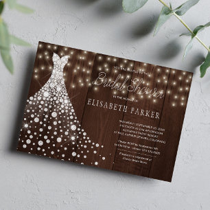 Rustikales Stallholz-Brautparty Einladung