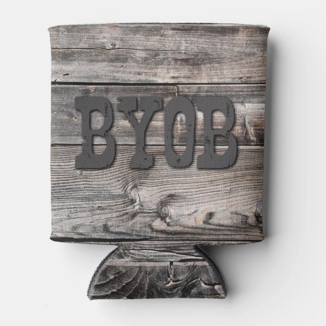 Rustikales Stallholz BYOB | Dosenkühler (Vorderseite)