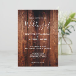 Rustikales Stallholz Drehbuch Land Hochzeit Einladung