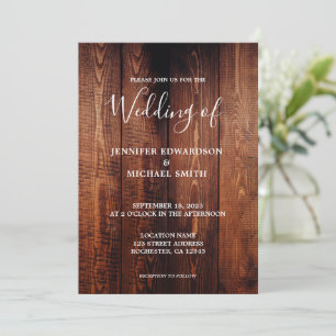 Rustikales Stallholz Drehbuch Land Hochzeit Einladung