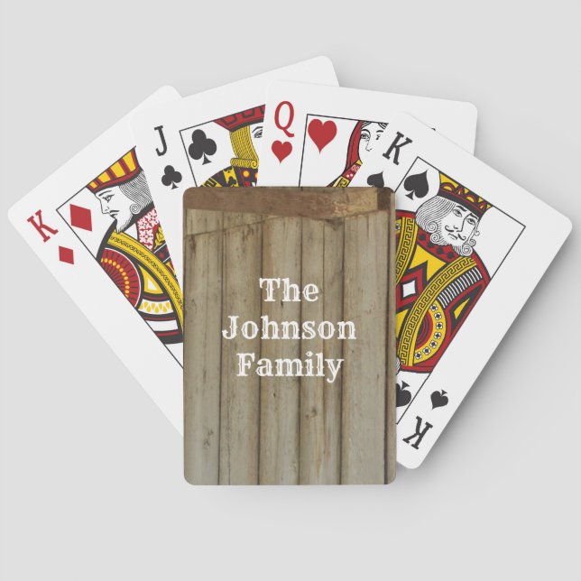 Rustikales Stallholz, eigener Familienname, Wester Spielkarten (Rückseite)