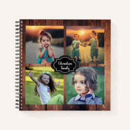 Rustikales Stallholz Familienname Foto Collage Fam Notizbuch