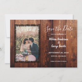 Rustikales Stallholz Foto Hochzeit Save The Date