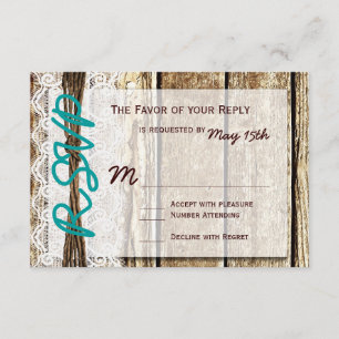Rustikales Stallholz-Land Hochzeit RSVP-Karten RSVP Karte