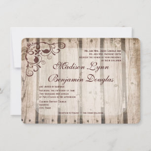Rustikales Stallholz Land Hochzeitseinladungen Einladung