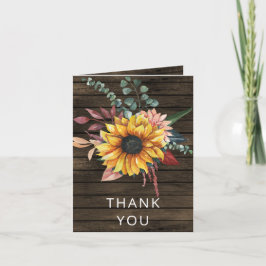 Rustikales Stallholz Land Sonnenblumen Danke Einladung