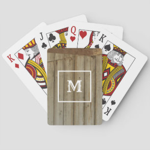 Rustikales Stallholz, Monogramm, Western Spielkarten