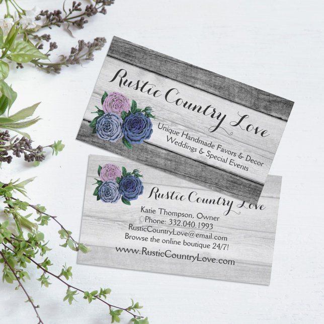 Rustikales Stallholz und Vintage Rose Shabby Visitenkarte (Von Creator hochgeladen)