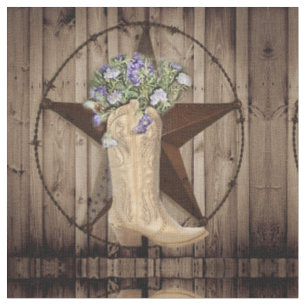 Rustikales Stallholz Wildblume Cowboy Western Star Stoff
