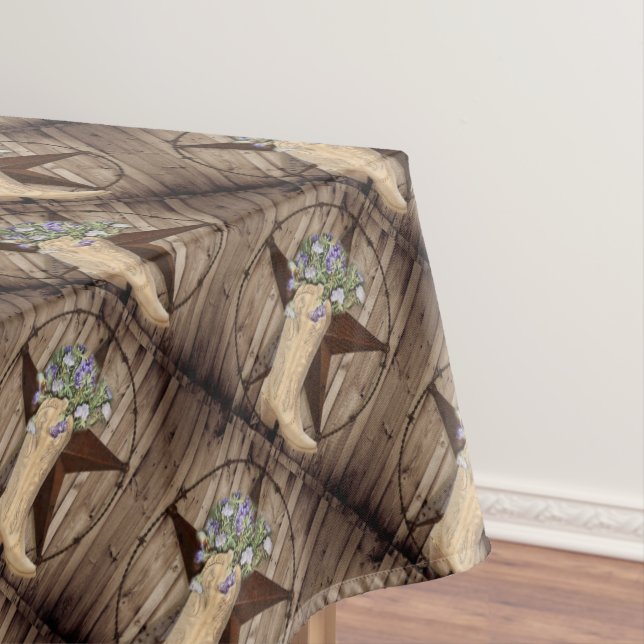 rustikales Stallholz Wildblume Western Landcowboy Tischdecke (Beispiel)