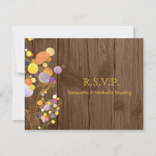 Rustikales Stallholzbaum Ranch Wedding RSVP Karte