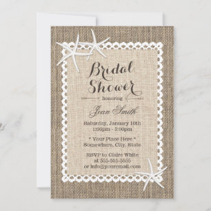 Rustikales Starfish Burlap & Lace Brautparty Einladung