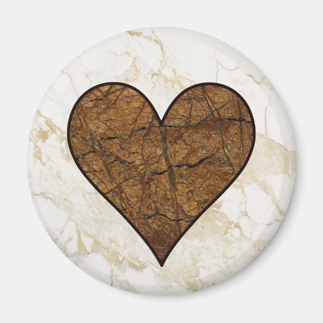 Rustikales Stone Heart Magnet (Vorne)