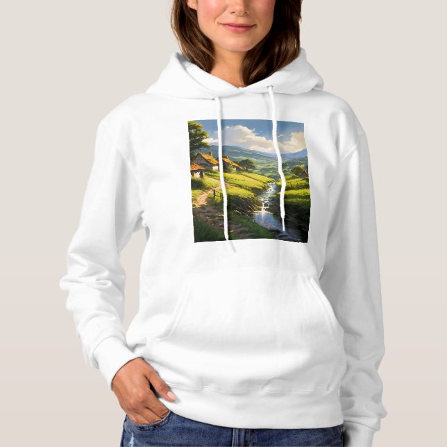 Rustikales Stone Houses Village Hoodie (Vorderseite)