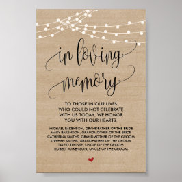 Rustikales Streichellicht für das Hochzeitstempelz Poster