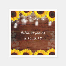 Rustikales Streichellicht Sonnenblumenpapier Napki