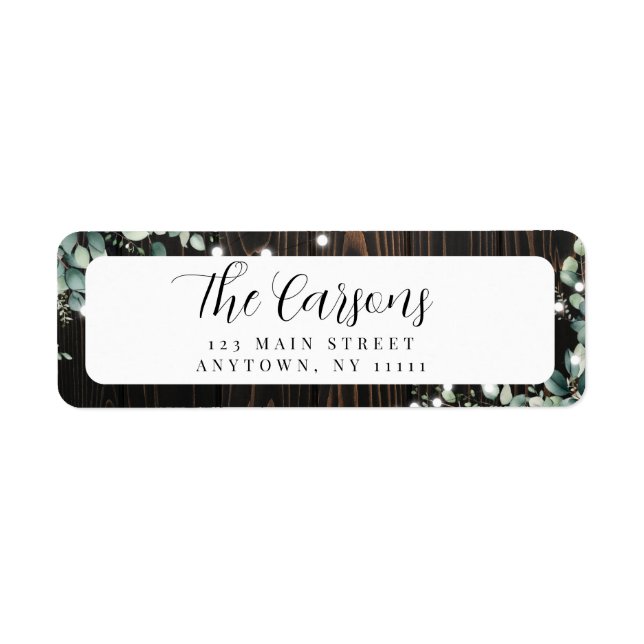 Rustikales String Lights Greenerity Rücksendeadres (Vorne)