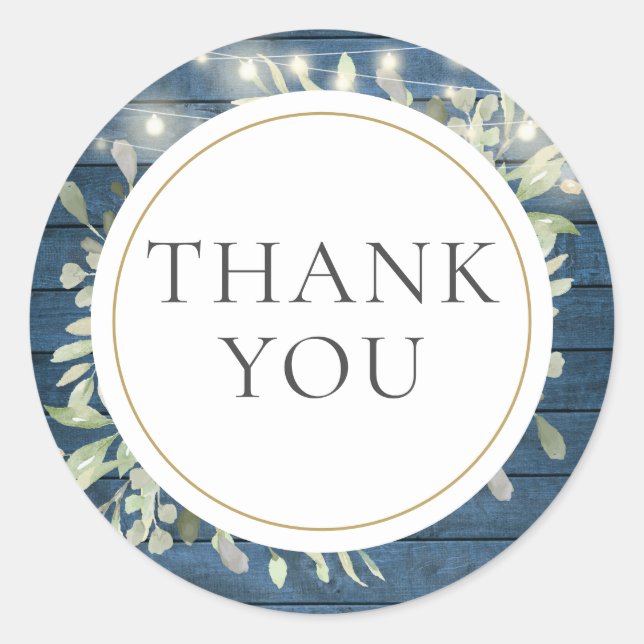 Rustikales String Lights Grüne Brautparty Gefallen Runder Aufkleber (Vorderseite)