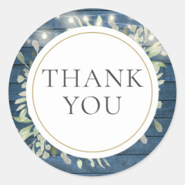 Rustikales String Lights Grüne Brautparty Gefallen Runder Aufkleber