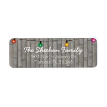Rustikales String-Lights-Label