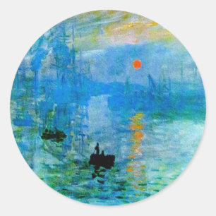 Rustikales, stylisches Blue Sunrise Fischerboot Se Runder Aufkleber