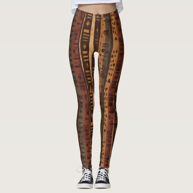 Rustikales Südwest-Streifenmuster (5) Leggings (Vorderseite)