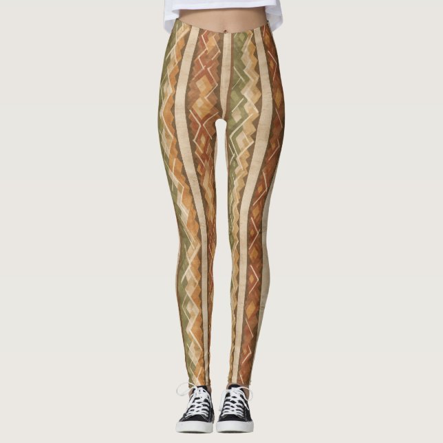 Rustikales Südwest-Streifenmuster (7) Leggings (Vorderseite)