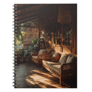 Rustikales Sunlit Porch Boho Retreat Art Notebook Notizblock