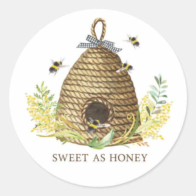 Rustikales Sweet as Honey Beve Hive Glass Runder Aufkleber (Vorderseite)