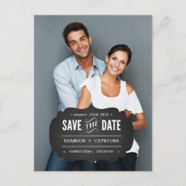 Rustikales Tafelschild | Save the Date Postkarte