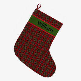 Rustikales Tartan Kariert kontrolliert personalisi Großer Weihnachtsstrumpf