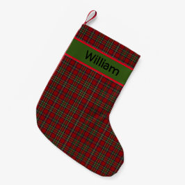 Rustikales Tartan Kariert kontrolliert personalisi Kleiner Weihnachtsstrumpf