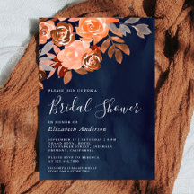 Rustikales Terracotta Floral Navy Blue Brautparty