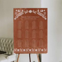 Rustikales Terracotta Mexican Wedding Chart