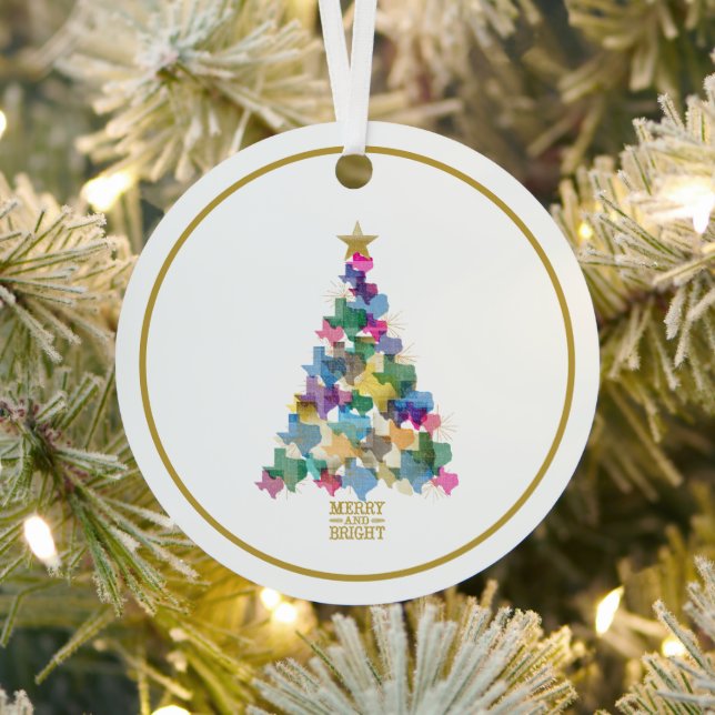 Rustikales Texas Christmas Tree Foto Ornament Aus Metall (InSitu)