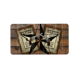 Rustikales Texas Star Western Duale Pistolen Gewol Adressaufkleber