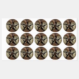 Rustikales Texas Star Western Duale Pistolen Gewol Etiketten