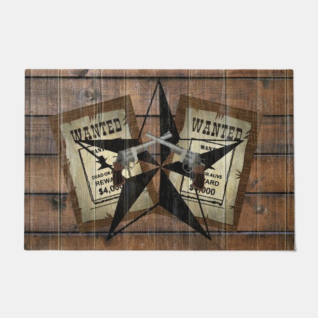 Rustikales Texas Star Western Duale Pistolen Gewol Fußmatte (Vorderseite)