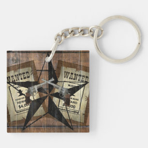 Rustikales Texas Star Western Duale Pistolen Gewol Schlüsselanhänger