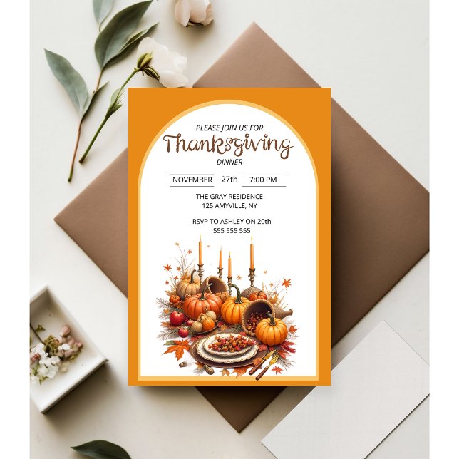 Rustikales Thanksgiving-Dinner Einladung (Von Creator hochgeladen)
