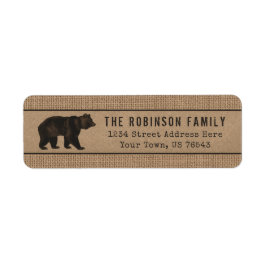 Rustikales Thema Bear Kraft Burlap Druckadresse