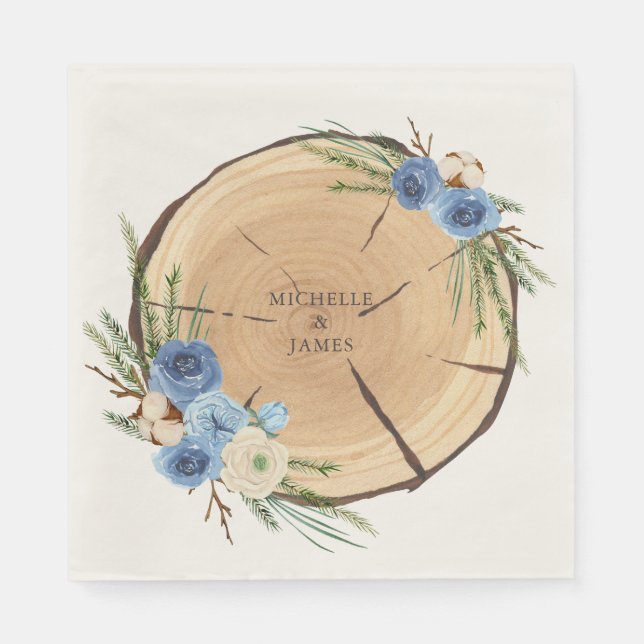 Rustikales Thema Hochzeit in Woodland Serviette (Vorderseite)