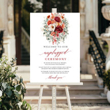 Rustikales tiefrotes Herbst-Unplugged-Ceremony-Sch
