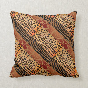 Rustikales Tierpatchwork Zebra Streifen Kissen