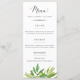 Rustikales toskanisches Hochzeitsmenü Menükarte