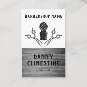 Rustikales Trendy Modern Barber Scissors Barbersho Visitenkarte