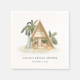 Rustikales Tropical Palm Beach Shack Brautparty Serviette
