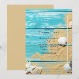 Rustikales türkisfarbenes Probe-Dinner Einladung