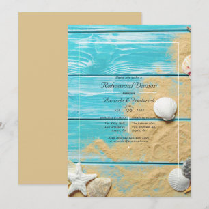 Rustikales türkisfarbenes Probe-Dinner Einladung